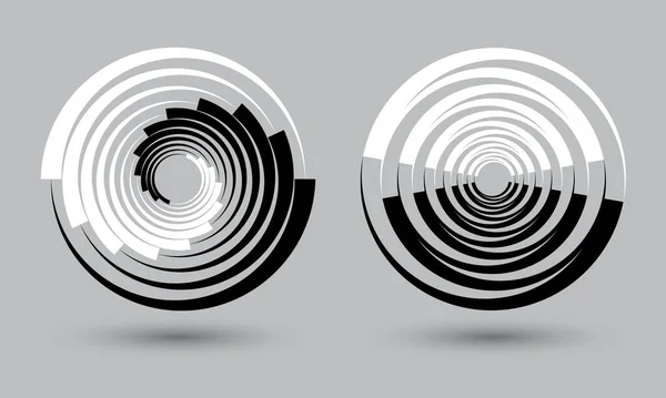 抽象的な背景と線です 円の中のハーフトーンデザインは — ストックベクタ