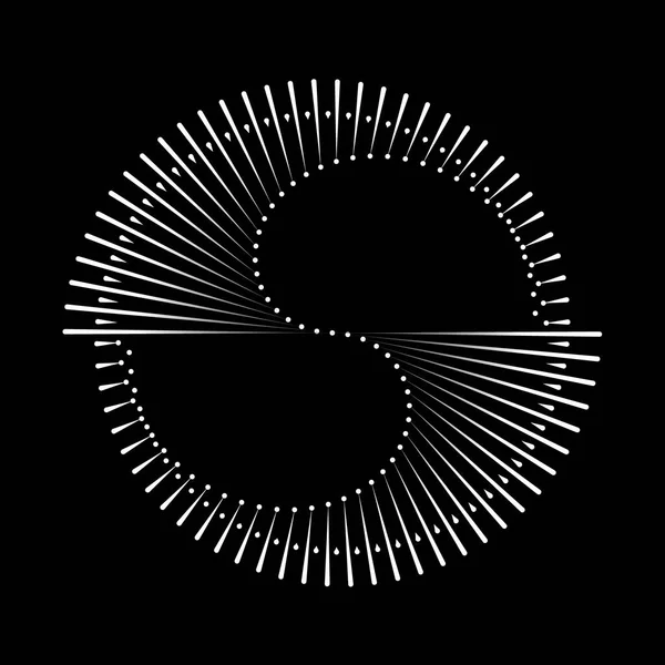 ダイナミック抽象ベクトルの背景やロゴやアイコンなどの行を持つスパイラル 陰陽のシンボル — ストックベクタ