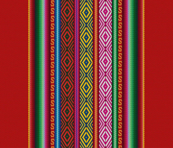 Одеяло Полосы Бесшовный Векторный Рисунок Фон Этническим Рисунком Цветными Полосками — стоковый вектор