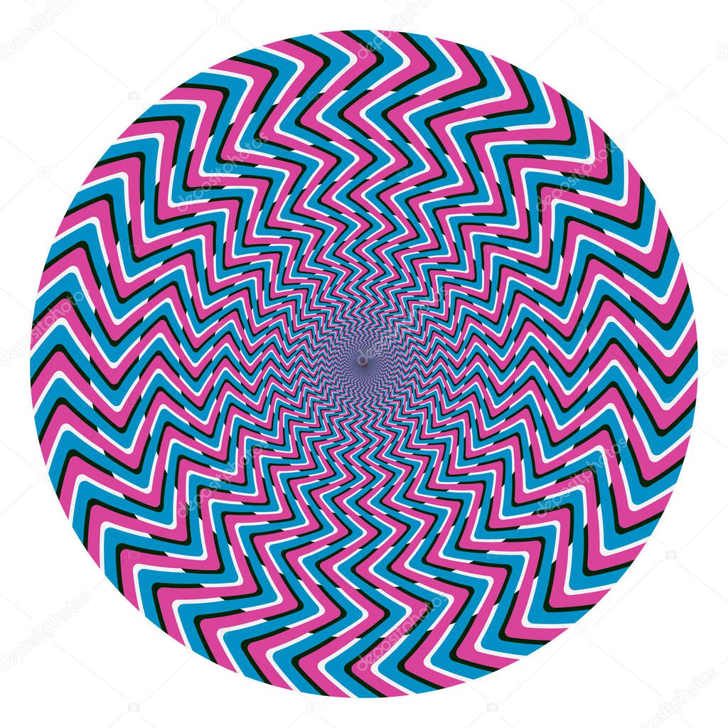 Optical illusion effect. Color abstract background