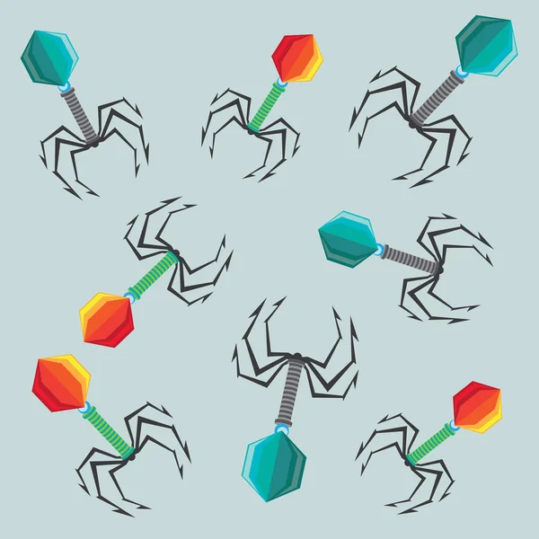 Virus illustratie kleuren — Stockvector