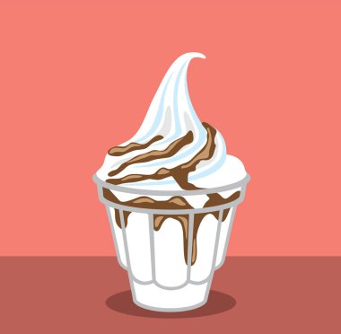 plastik bir fincan vektör dondurma