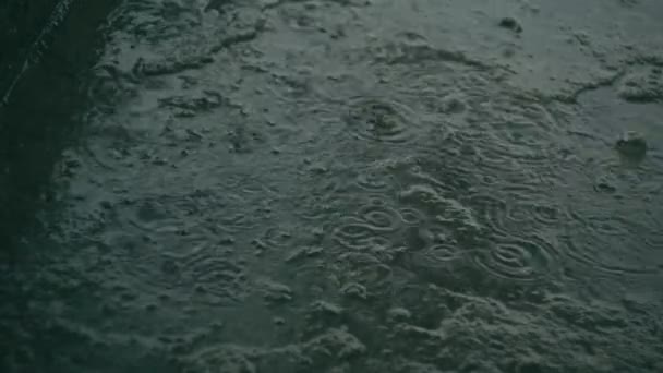 Gouttes de pluie sur le sol en béton — Video