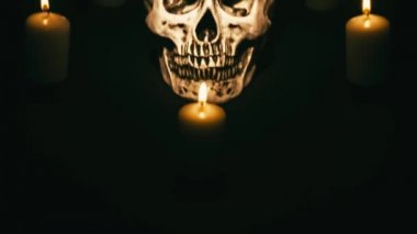 Kafatası mumlar, halloween tema arasında