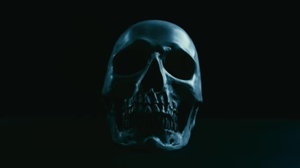 Crânio na escuridão — Vídeo de Stock