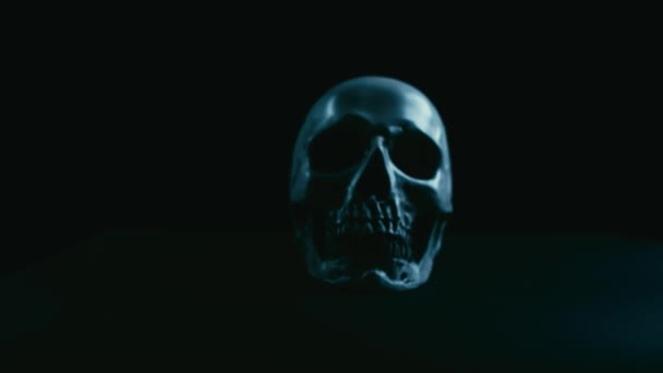 Skull in darkness — Stock Video