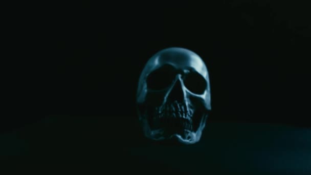 Skull in darkness — Stock Video