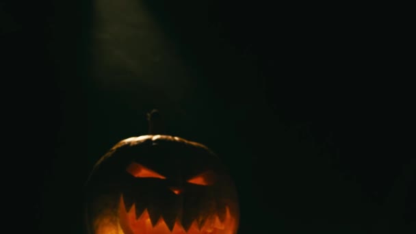 Helloween pumpkin with candles — Stock Video