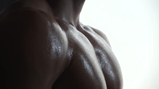 Silhouette von fit Atmen schwer — Stockvideo