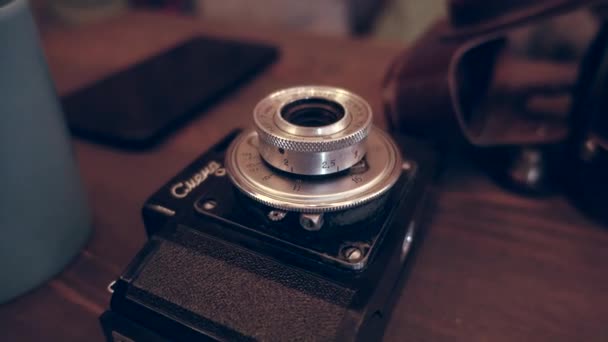 Fotocamera sovietica degli anni '50 — Video Stock