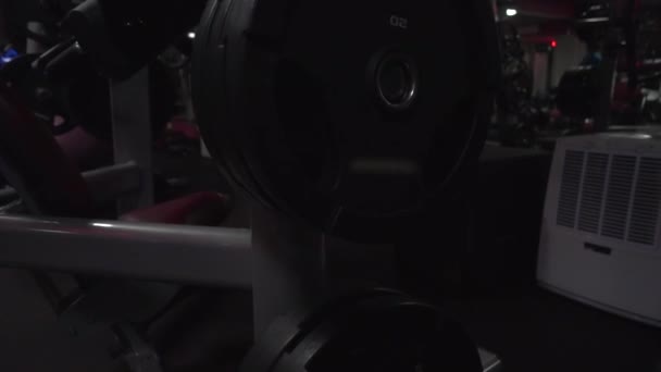 Viktskivor Gymmet Skjutna Slow Motion 250 Fps — Stockvideo