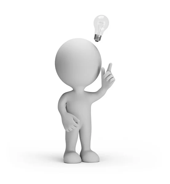 Man Light Bulb His Head Got Idea Image White Background Stock Image