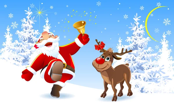 Neşeli Noel Baba ve Ren geyiği