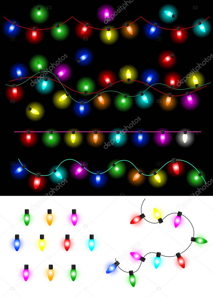Christmas lights, garland 