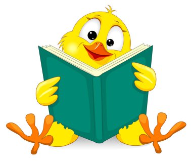 Bir kitapla küçük civciv