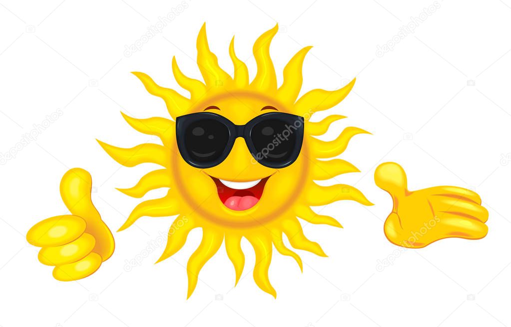 Happy sun in sunglasses