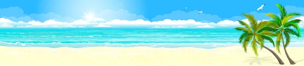 Tropen Sand Strand Ozean — Stockvektor