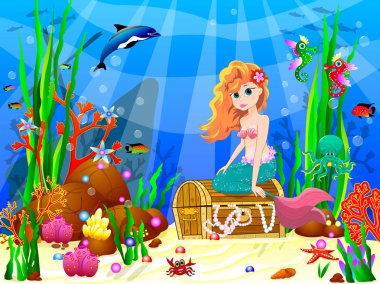 Sualtı dünya 1 sakinleri arasında Little Mermaid