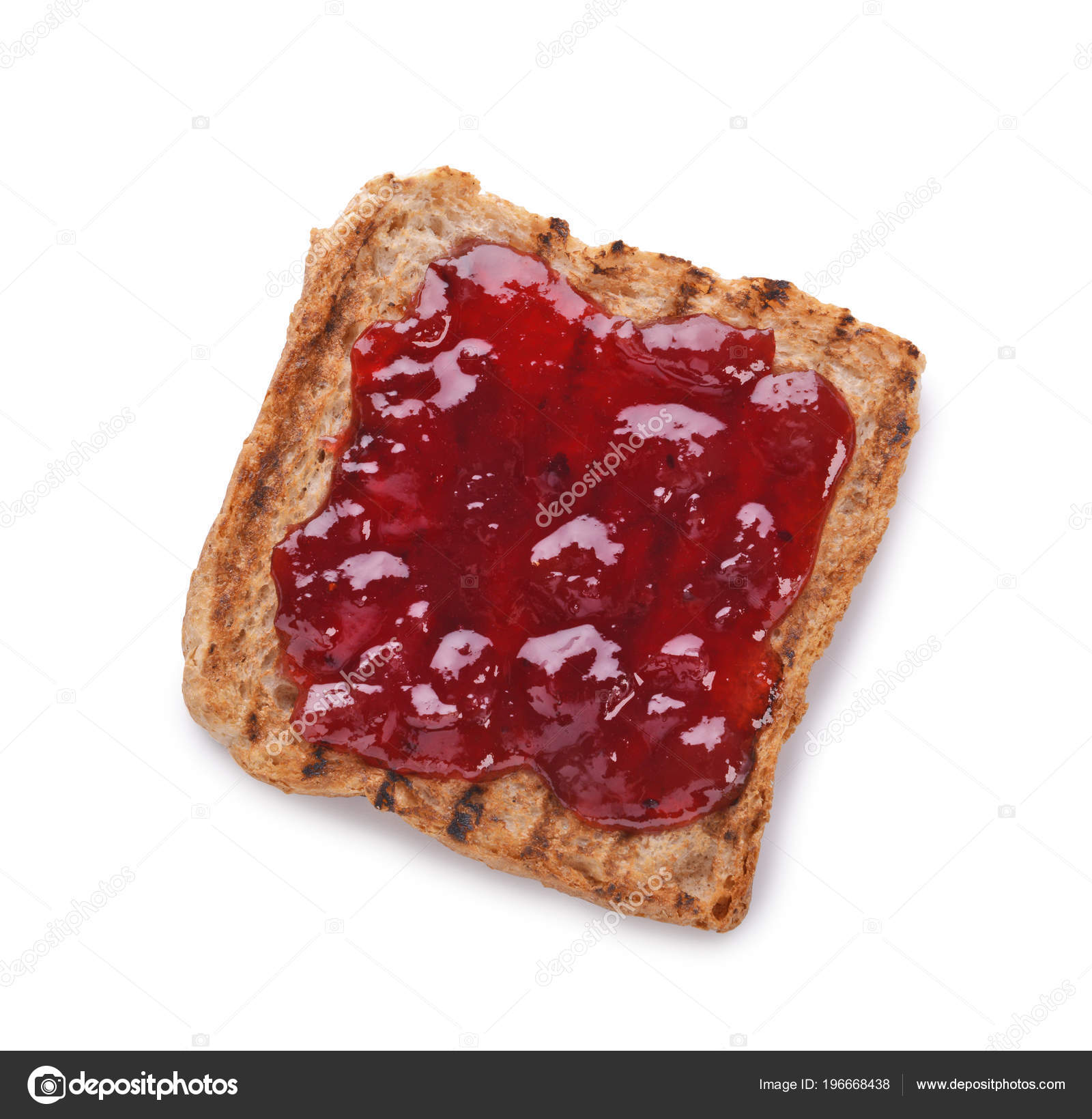 Toasted Bread Jam White Background Top View Stock Photo by ©serezniy