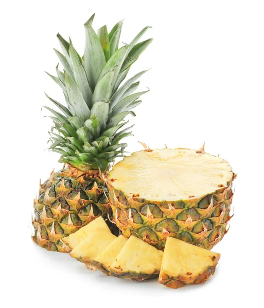 Ripe Fresh Pineapple White Background — Stock Photo, Image