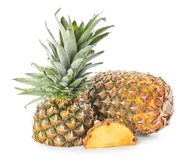 Ripe Fresh Pineapples White Background — Stock Photo, Image