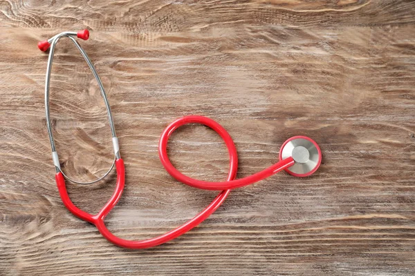 Stethoscope Wooden Background Health Care Concept — Stock Photo, Image