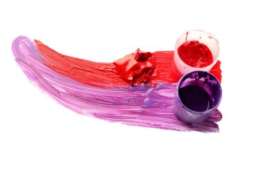 Beyaz arka plan üzerinde boya ile kavanoz