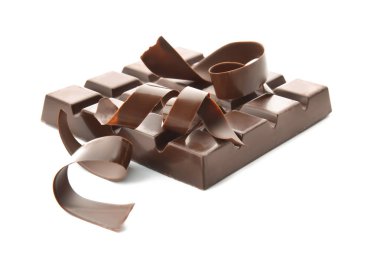 Çikolata ile bukleler beyaz arka plan üzerinde