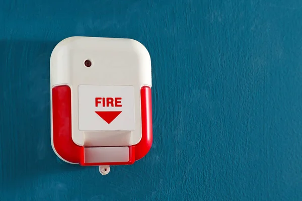 Estación Tiro Manual Alarma Incendios Pared Color —  Fotos de Stock