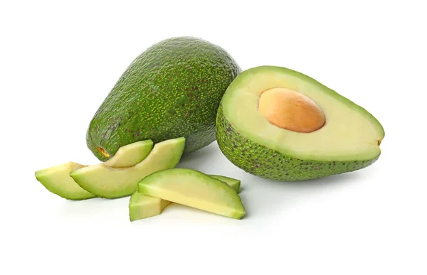 Verse Avocado Geïsoleerd Wit — Stockfoto