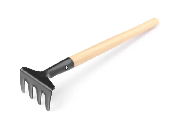 Metal Rake Gardening White Background — Stock Photo, Image