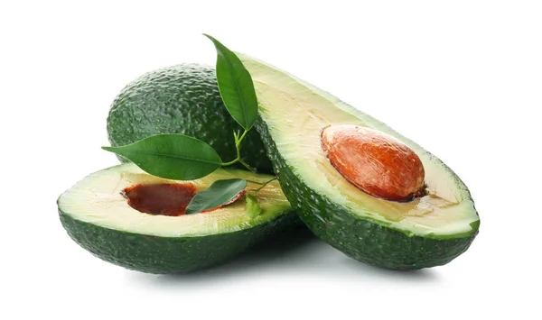 Avocado Maturo Sfondo Bianco — Foto Stock