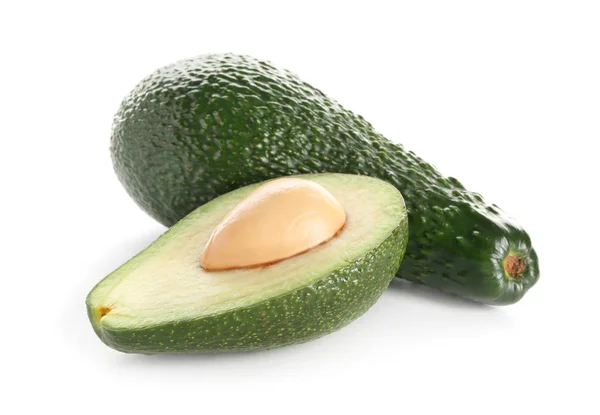 Avocado Maturo Sfondo Bianco — Foto Stock