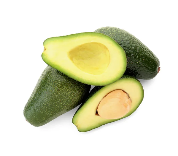 Avocado Maturo Sfondo Bianco — Foto Stock