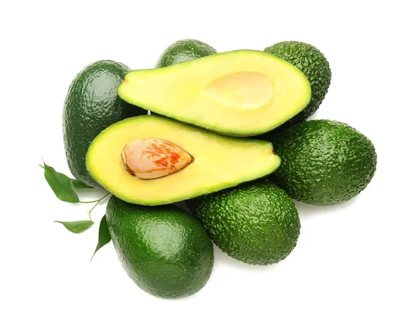 Avocado Maturo Sfondo Bianco — Foto Stock