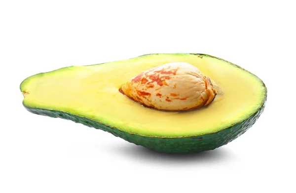 Half Ripe Avocado White Background — Stock Photo, Image