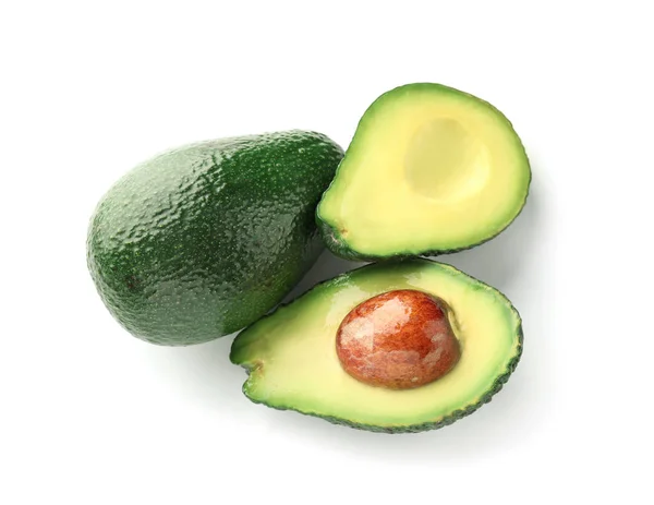 Avocado Fresco Sfondo Bianco — Foto Stock