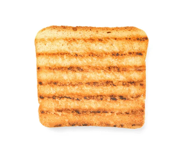 美味的烤面包白色背景 顶部视图 — 图库照片