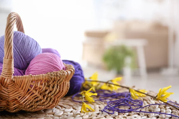 Basket Knitting Yarn Wicker Mat — Stock Photo, Image