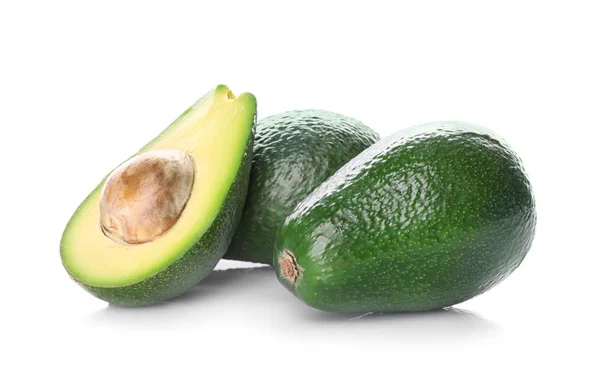 Verse Avocado Witte Achtergrond — Stockfoto