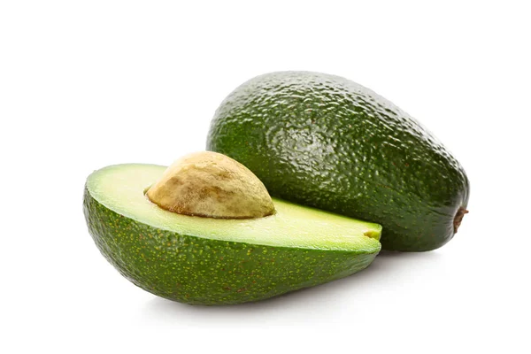 Verse Avocado Witte Achtergrond — Stockfoto