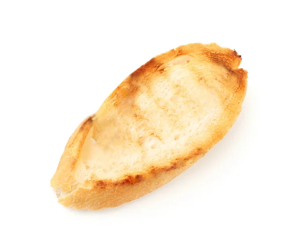 Φρυγανισμένο Ψωμί Άσπρο Φόντο — Φωτογραφία Αρχείου