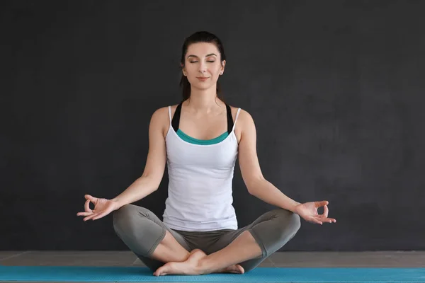 Young Woman Practicing Yoga Indoors — Stock Photo, Image