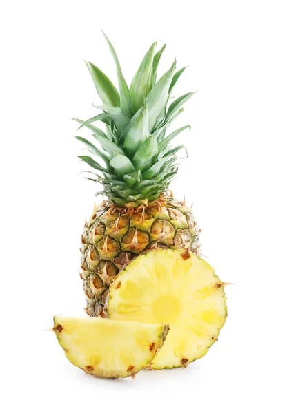 Delicious Pineapple Slices White Background — Stock Photo, Image