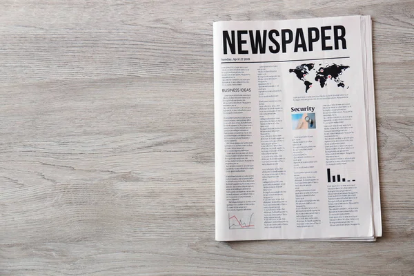 Newspaper Wooden Background — Stock Photo, Image