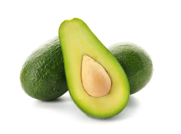 Fresh Avocados White Background — Stock Photo, Image