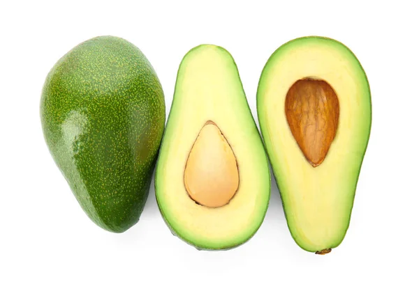 Verse Avocado Witte Achtergrond — Stockfoto