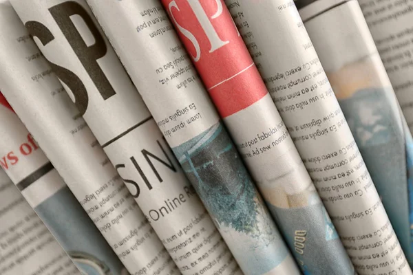 Various Newspapers Close — Stock Photo, Image