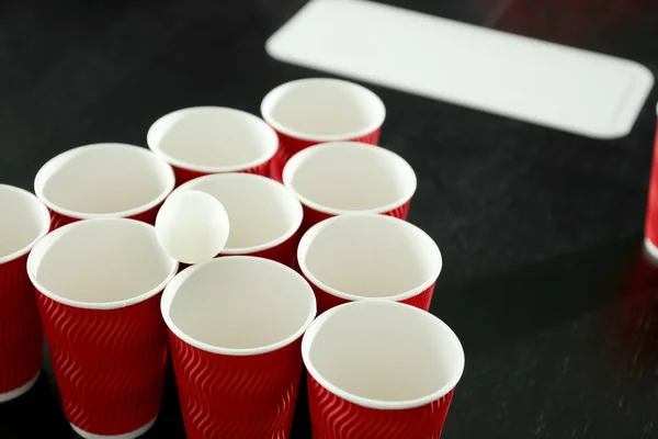 Set Beer Pong Game Table — Stock Photo, Image