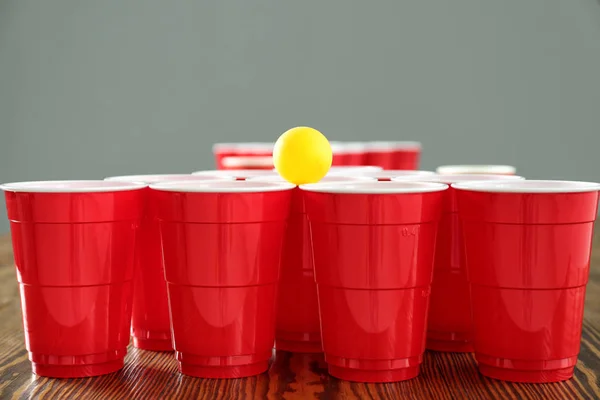 Set Cerveza Pong Juego Mesa — Foto de Stock